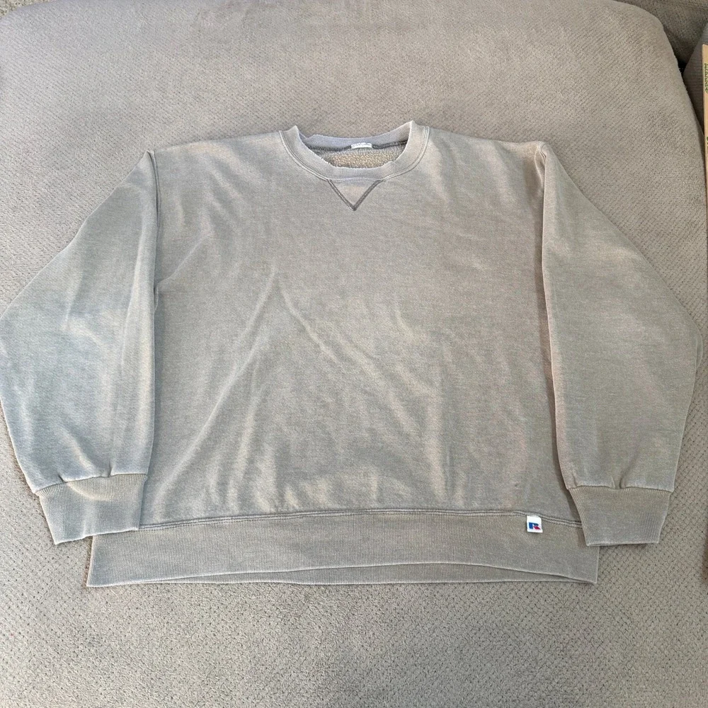 Vintage 1990s Russell Athletic Blank Crewneck Sweatshirt Gray Size Large